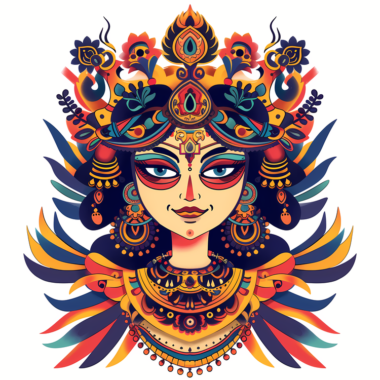 Hindu Goddess,Face,Headdress
