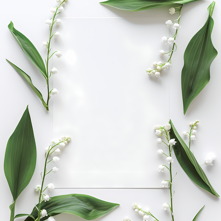 Spring Flowers,White Lily Of The Valley,Green Leaves