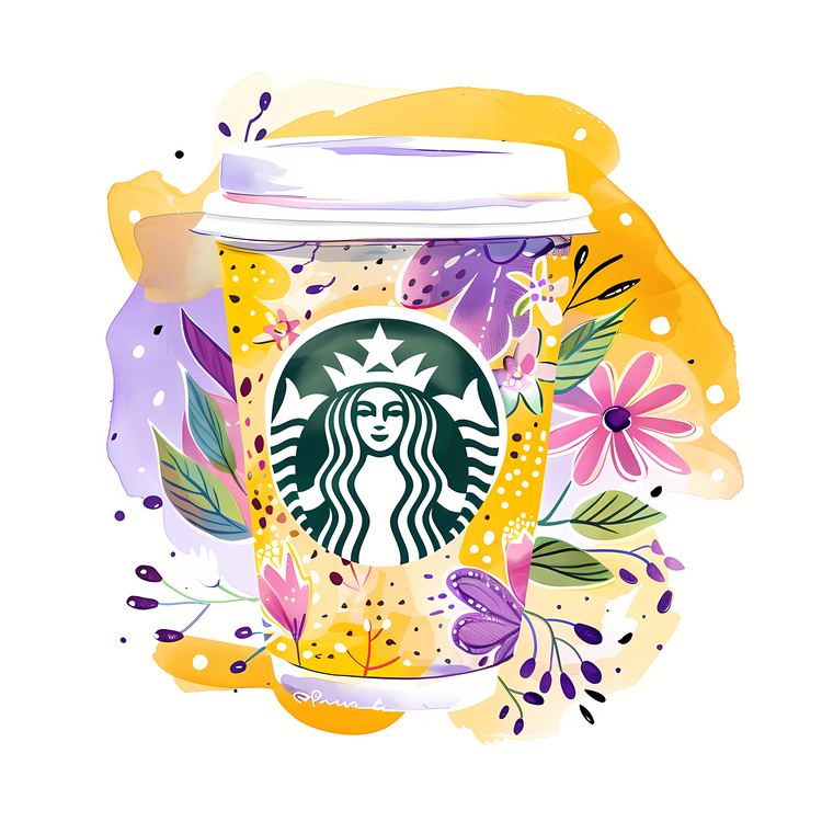 Starbucks Coffee Cup,Coffee,Flower