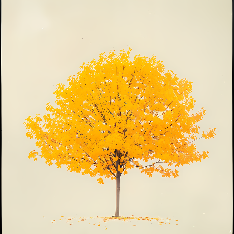 Yellow Maple Tree,Tree,Fall Foliage