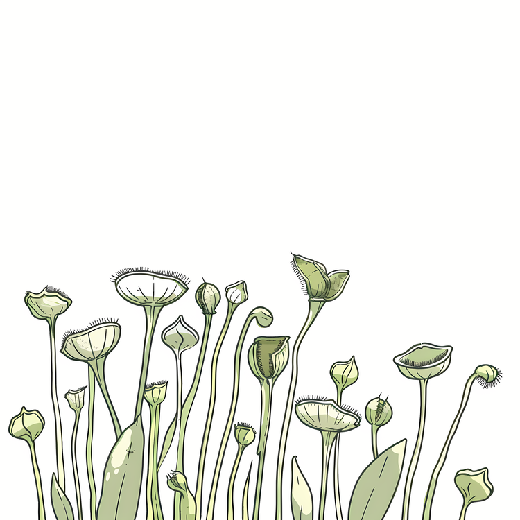 Carnivorous Plant,Green Flowers,Flower Field