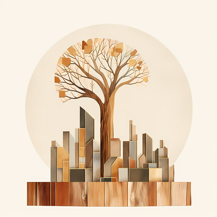 Architecture Tree,Tree,Skyscrapers