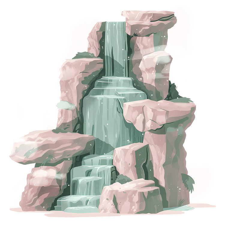 Waterfall,Rock,Nature