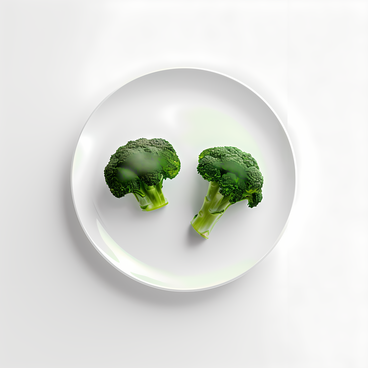 Broccoli,Plate,White