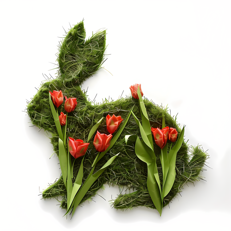 Rabbit,Grass Rabbit,Springtime Floral Arrangement