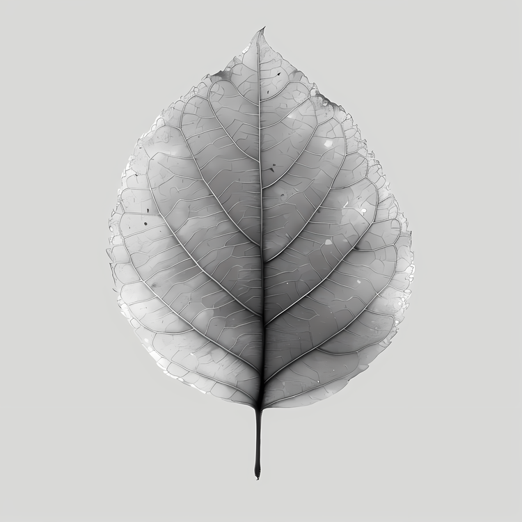 Abstract Leaf,Leaf,Black And White