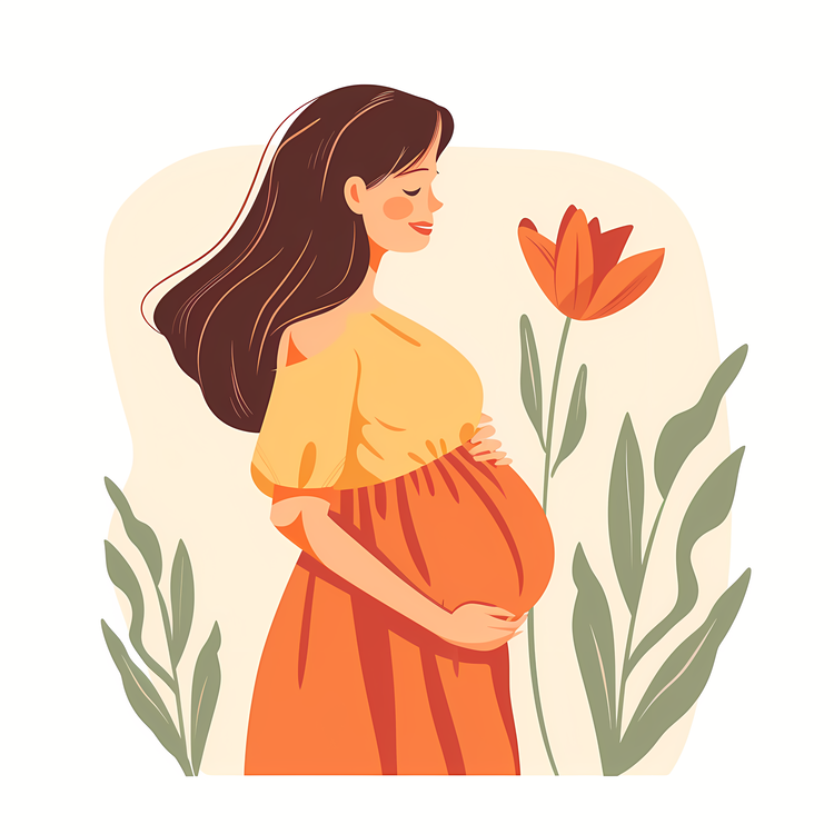 Cartoon Pregnant Woman,Pregnancy,Expectant Mother