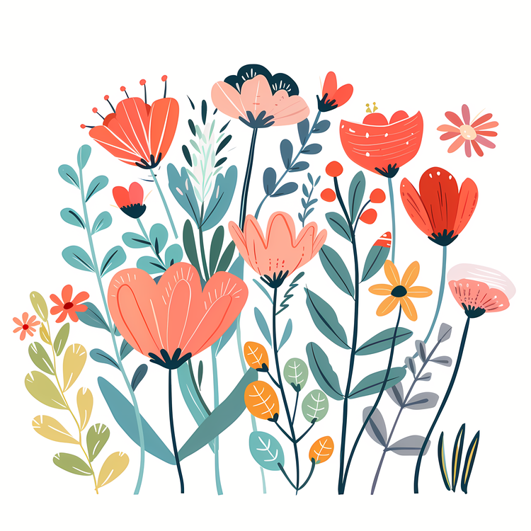 Hello Spring,Flowers,Watercolor