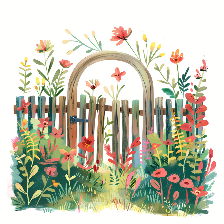 Spring Garden Gate,Garden,Flowers