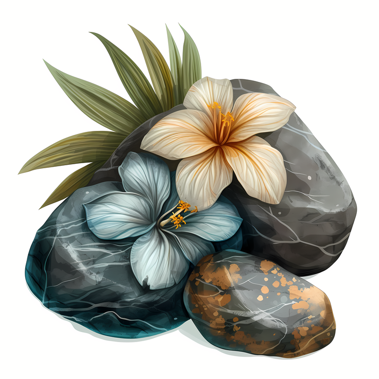 Spa Stones,Stone,Flower