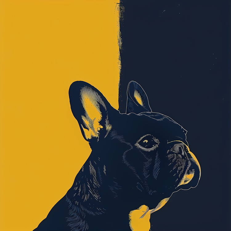 French Bulldog,Black And Yellow,Sculpture