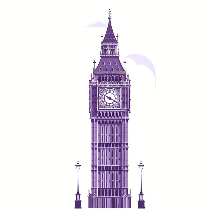 Big Ben,Purple Tower,London Landmark