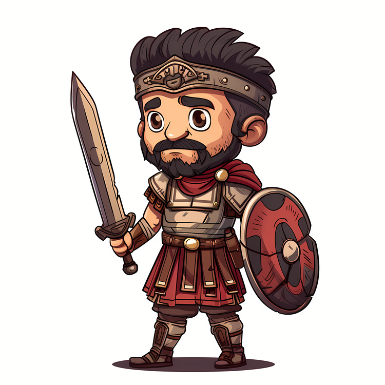 Ancient Rome Soldier,Cartoon,Retro