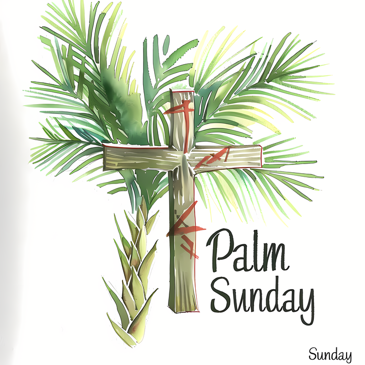 Palm Sunday,Sunshine,Watercolor