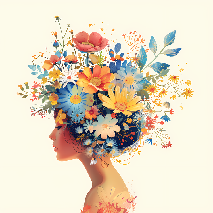 Womens Day,Flower Art,Floral Headdress