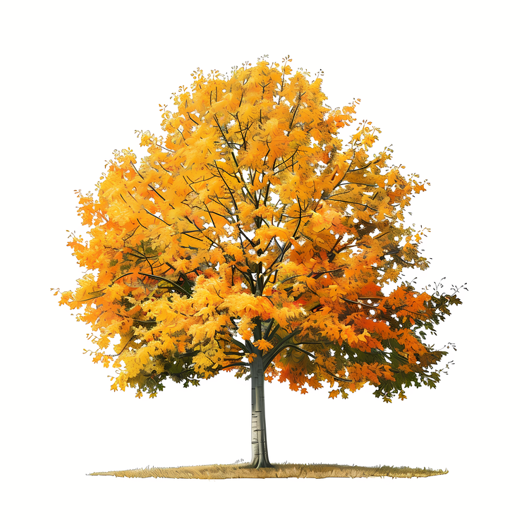 Yellow Maple Tree,Tree,Yellow Leaves