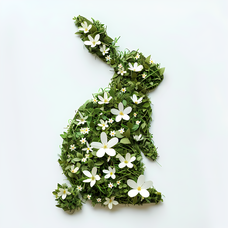 Rabbit,Easter Rabbit,White Flowers
