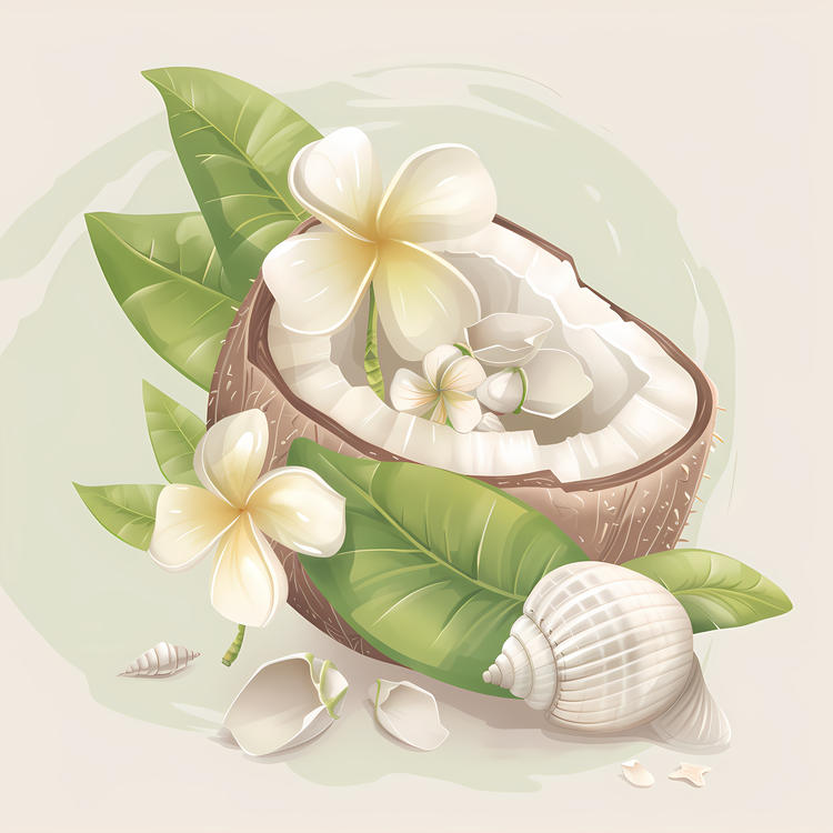 Coconut Beach,Coconut,Shells