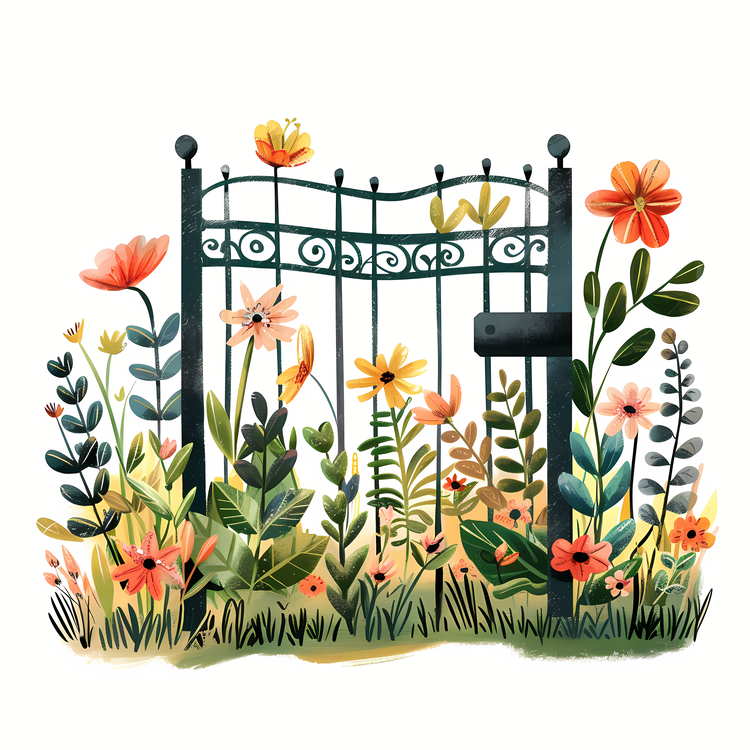 Spring Garden Gate,Garden Fence,Flower Garden