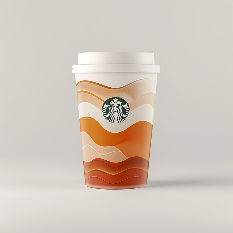 Starbucks Coffee Cup,Coffee Cup,Orange And Brown
