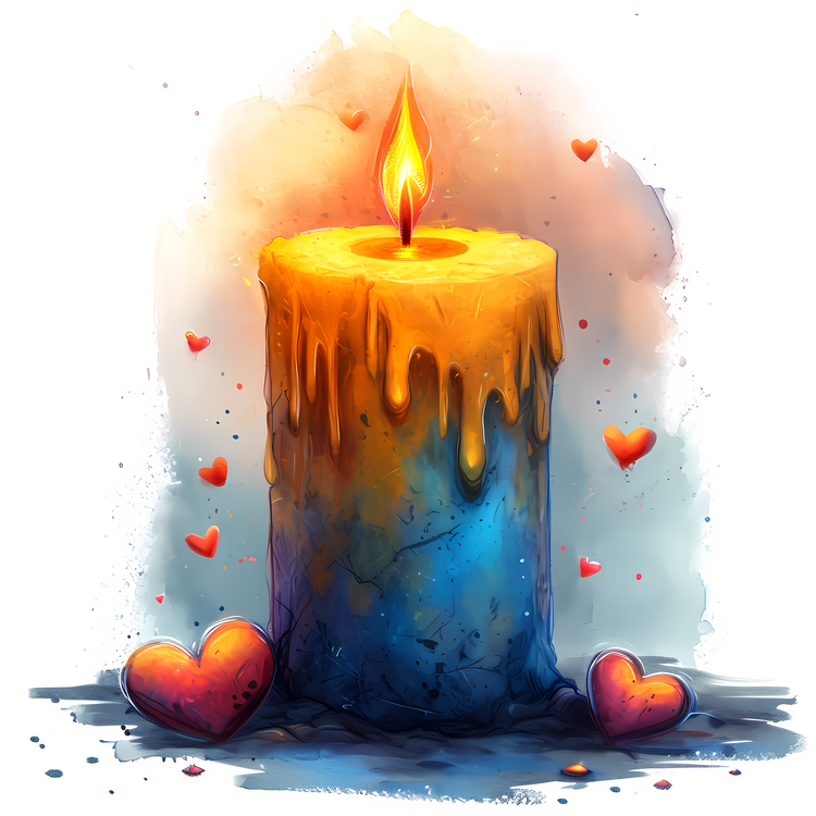 Candlelight,Watercolor,Candle