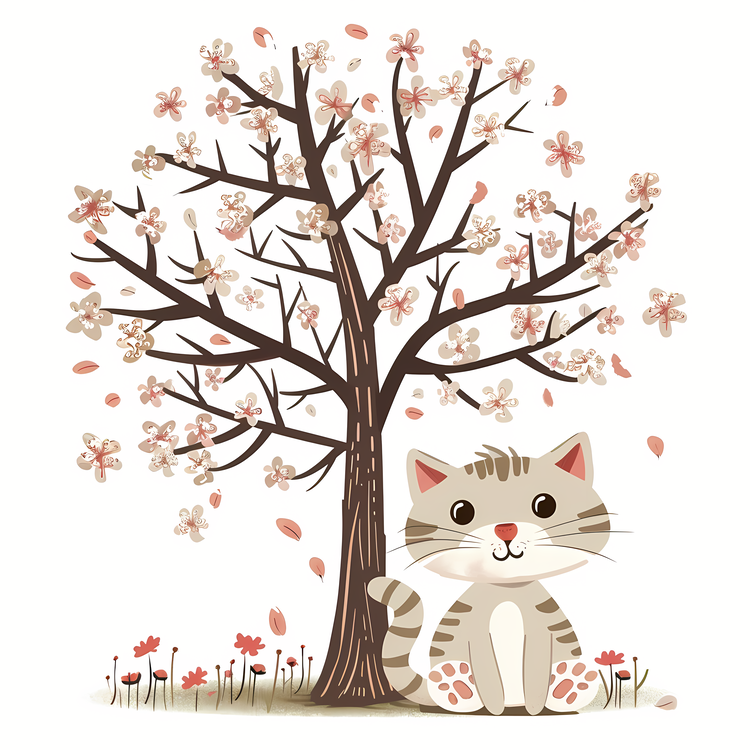 Cute Cat Under Tree,Cat,Cute