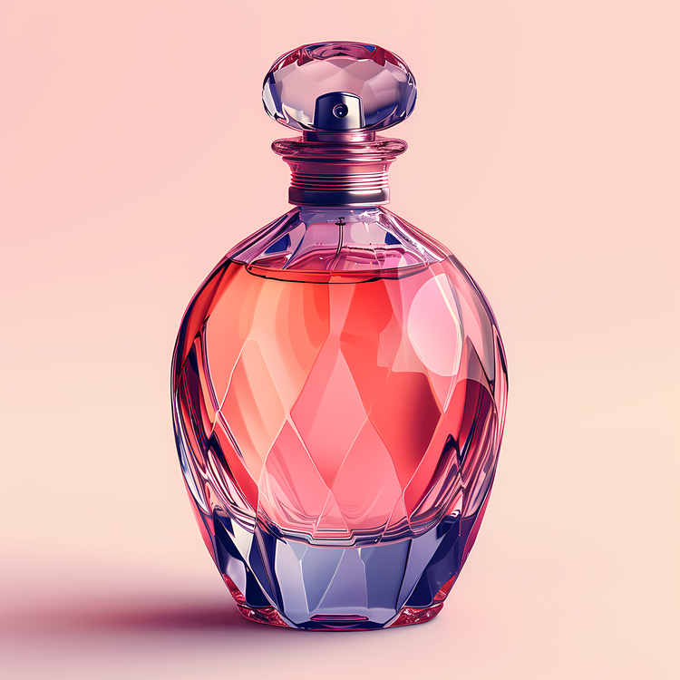 Perfume Bottle,Pink Bottle,Glossy Glass