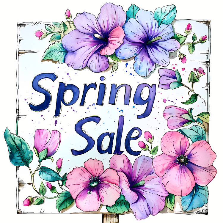 Spring Sale Pattern Design,Spring Sale,Watercolor