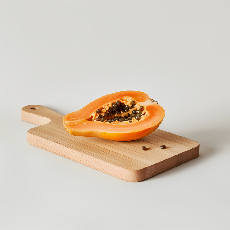 Papaya,Cut Papaya,Fruit Cutting Board