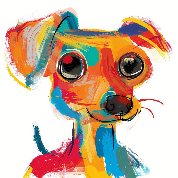 Whimsical Dog,Dog,Paint