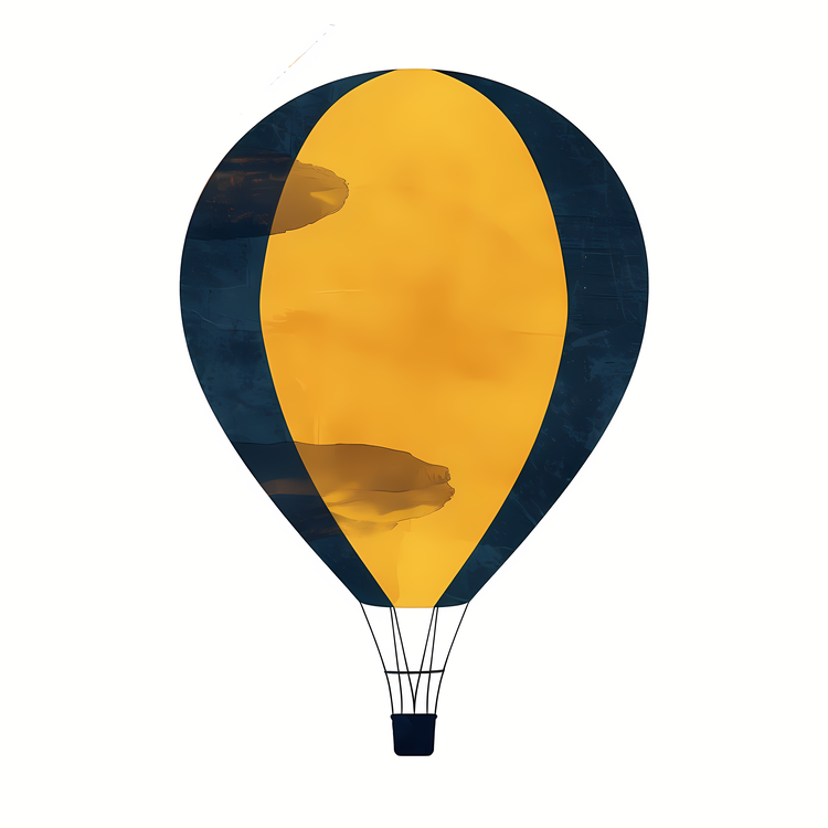 Hot Air Balloon,Yellow And Blue,Vintage Style