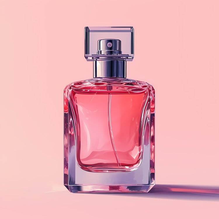 Perfume Bottle,Pink Perfume Bottle,Shiny Surface