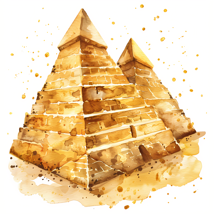 Egypt Pyramid,Pyramids,Watercolor
