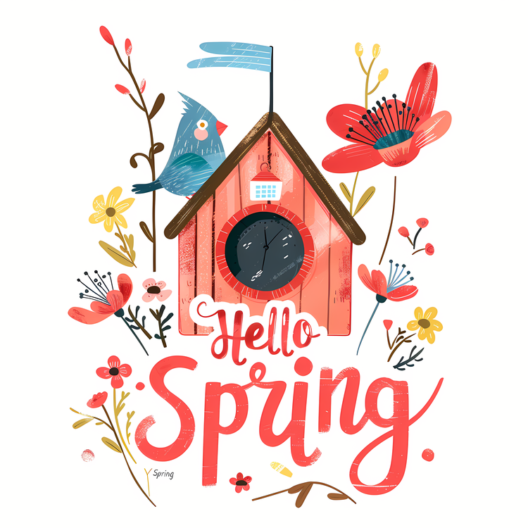 Hello Spring,Birdhouse,Springtime
