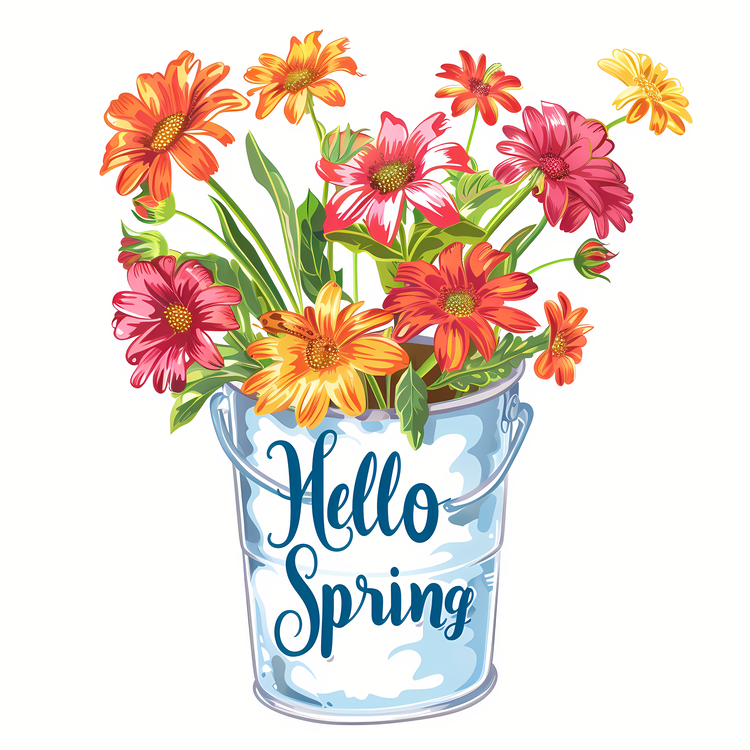 Hello Spring,Spring Flowers,Colorful Bouquet