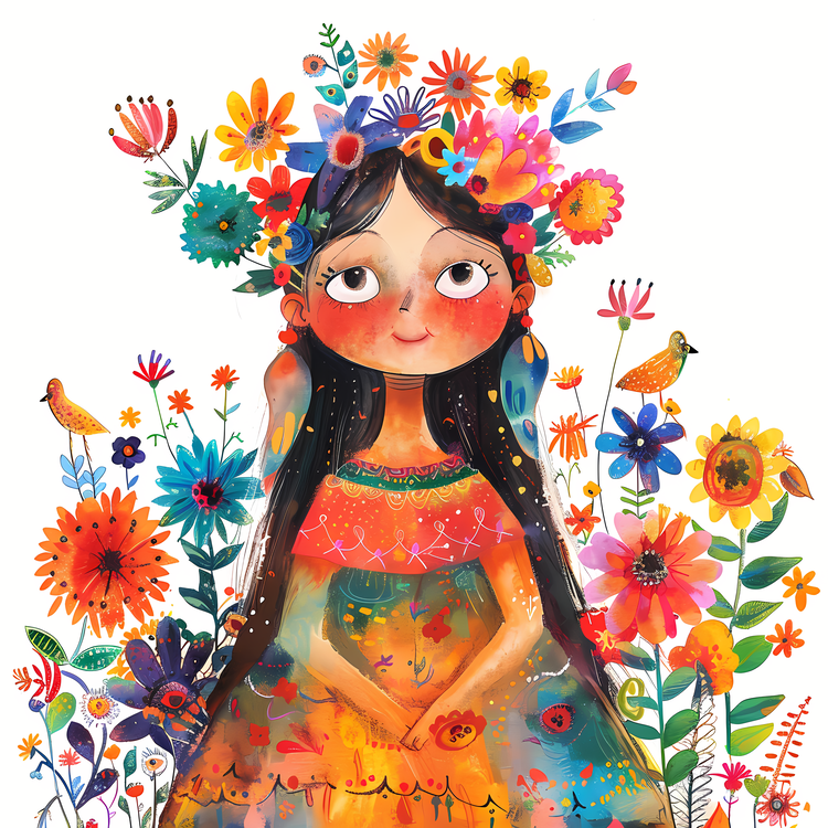 Little Girl,Watercolor,Art