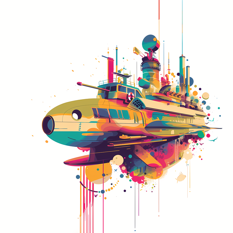 Submarine Day,Colorful,Digital