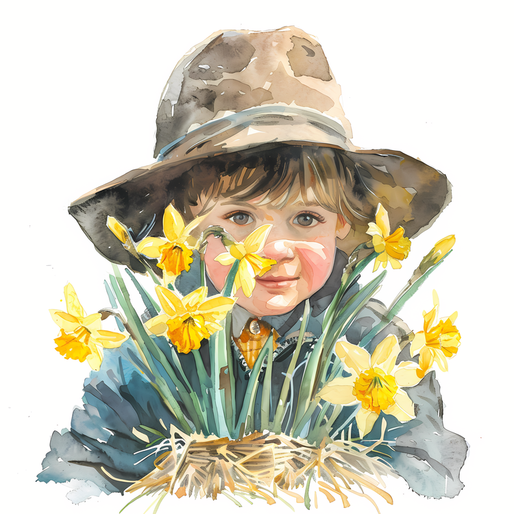 Daffodils,St Davids Day,Watercolor Painting