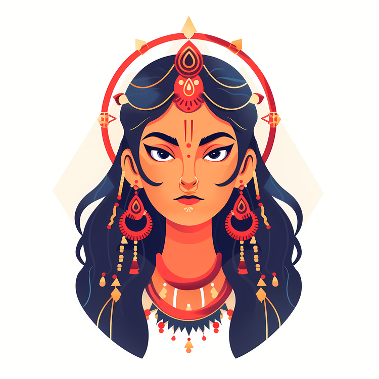 Hindu Goddess,Face Painting,Headdress