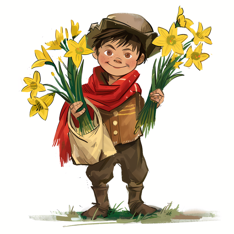 Daffodils,St Davids Day,Boy