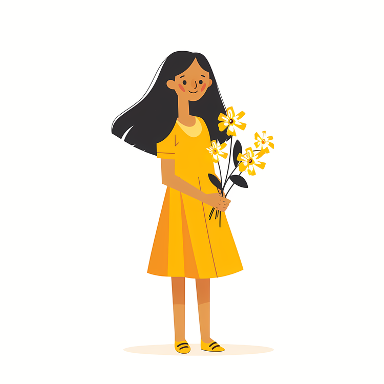 Girl Holding Bouquet,Woman,Flower