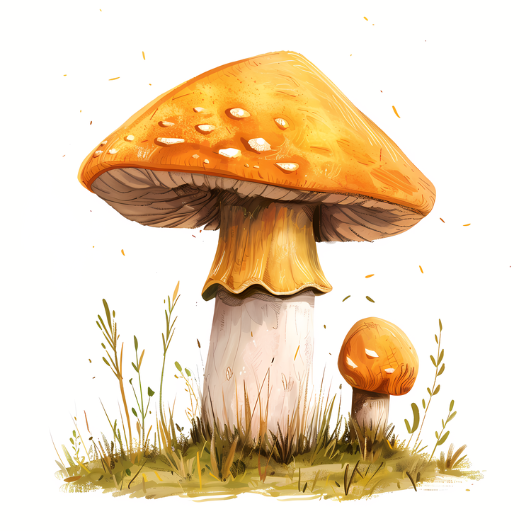 Common Mushroom,Mushroom,Watercolor