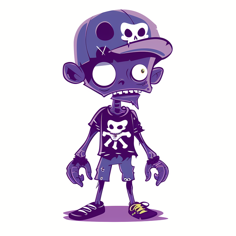 Zombie,Cartoon,Purple
