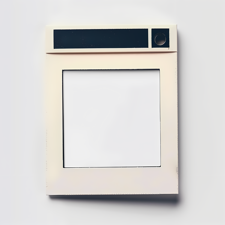 Polaroid Frame,White,Round