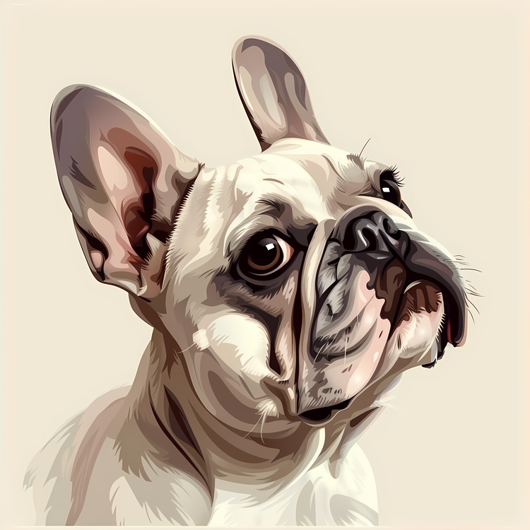 French Bulldog,Painting,Dog Portrait