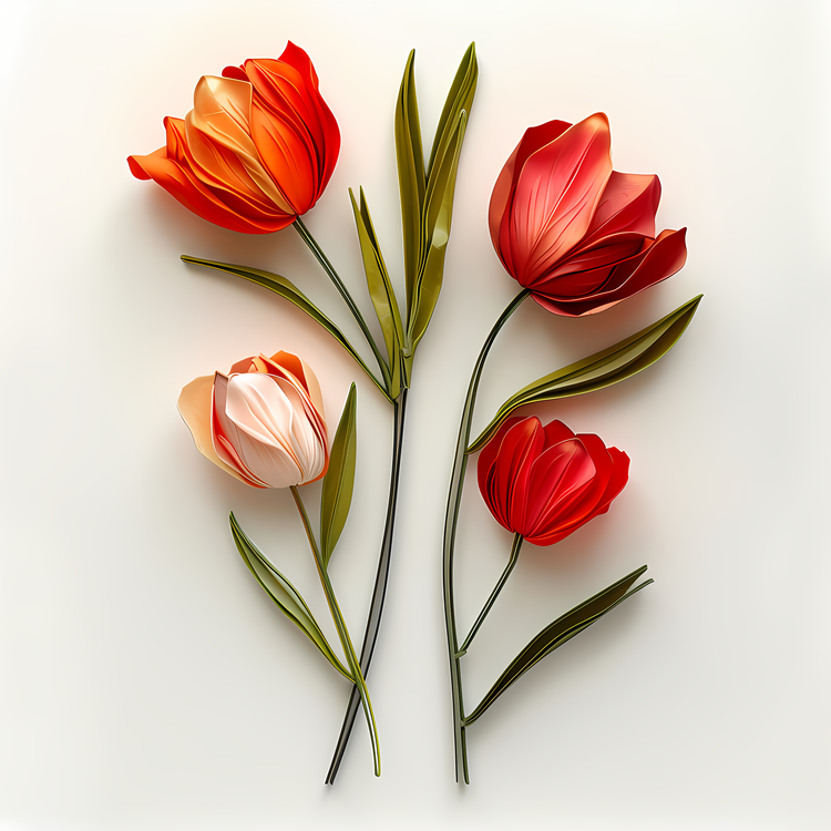 Hello Spring,Tulips,Red
