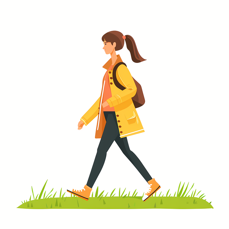 Cartoon Walking Woman,Girl,Walking