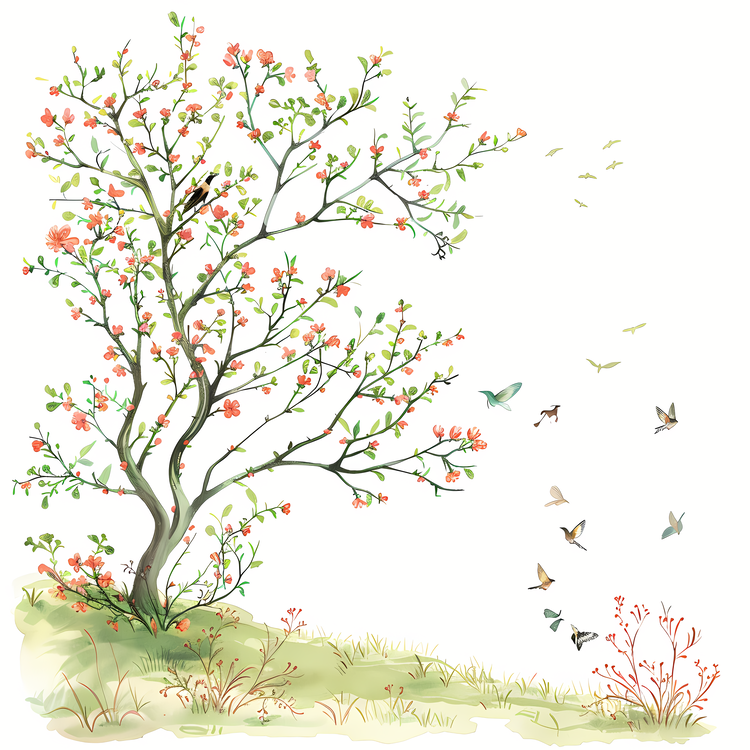 Spring Begins,Tree,Flora
