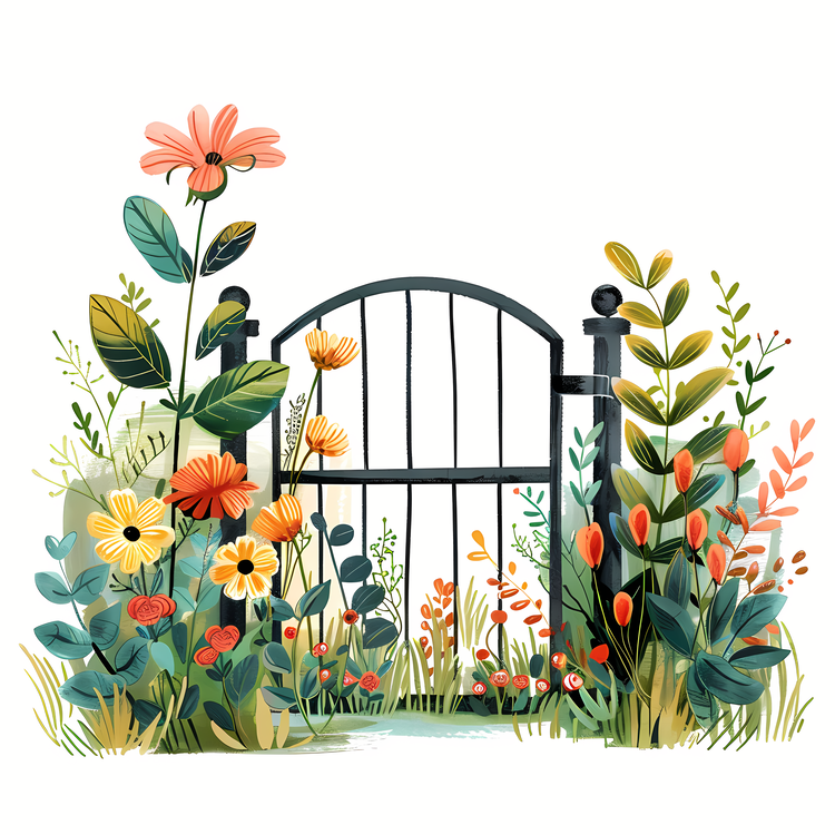 Spring Garden Gate,Garden Gate,Floral Bouquet