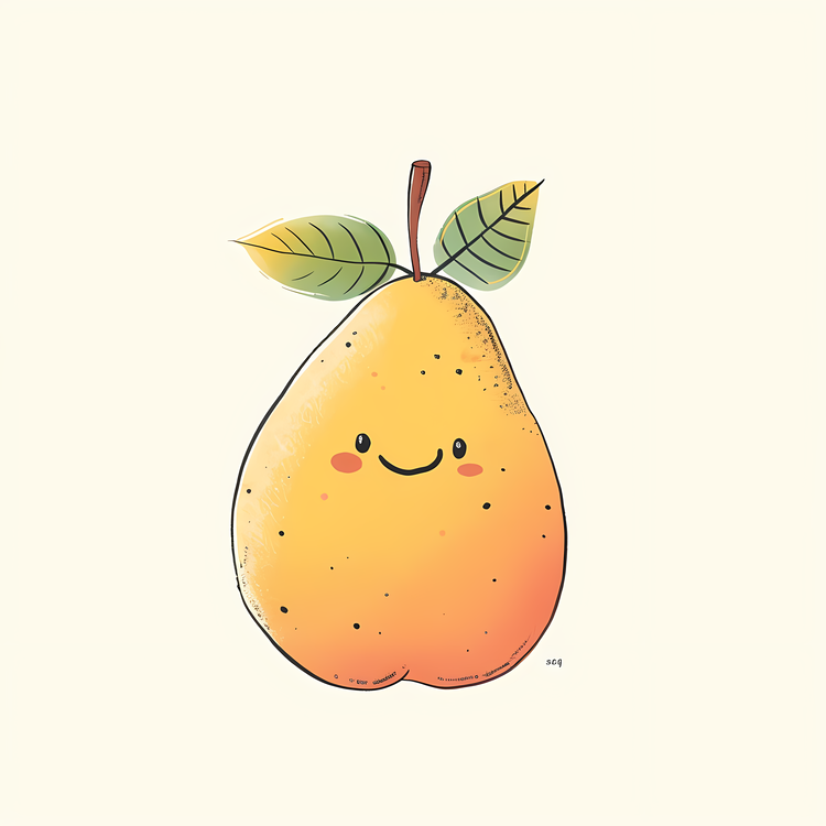 Cartoon Pear,Cute,Adorable